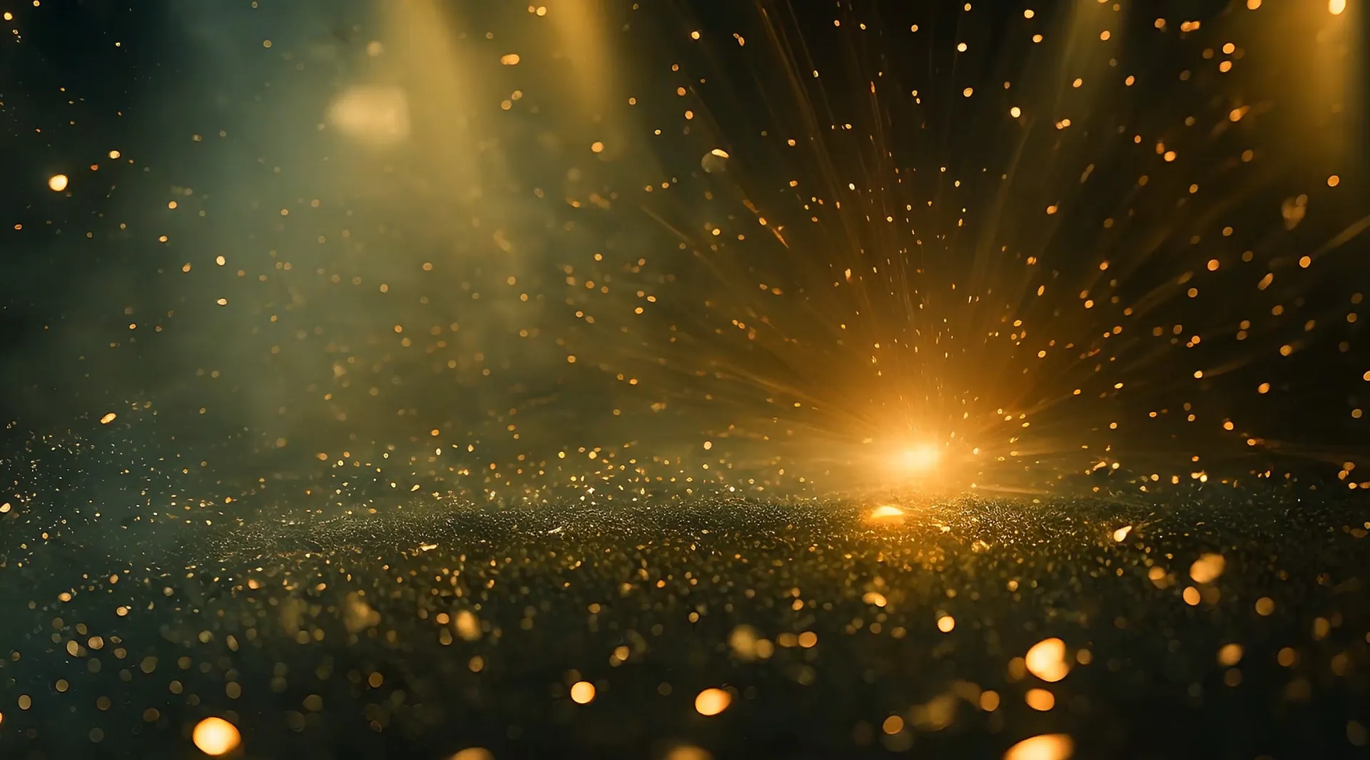 Golden Sparkle Storm Abstract Motion Graphics Video
